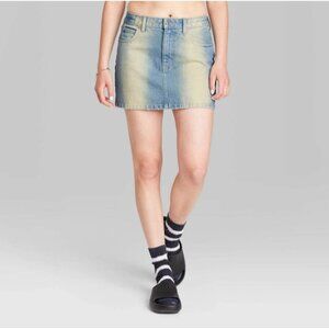 Wild Fable Women's Plus Size Low-Rise Denim Mini Skirt Blue 14W